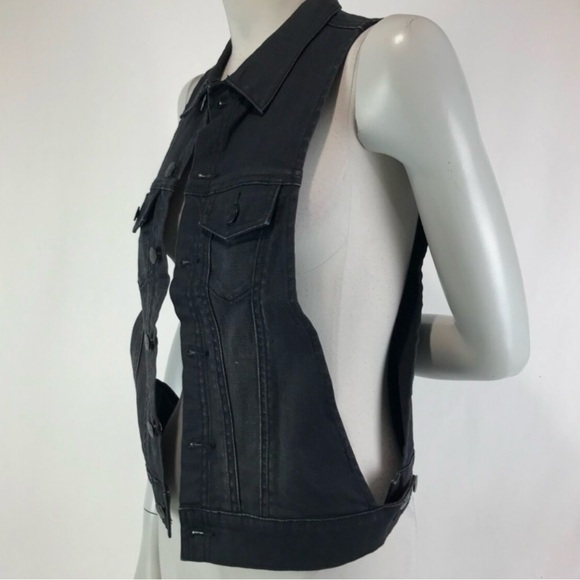 Tigerlily Vest - #NWT Black Denim, Open Sides, Button at Waist - originally $129 - Picture 1 of 8